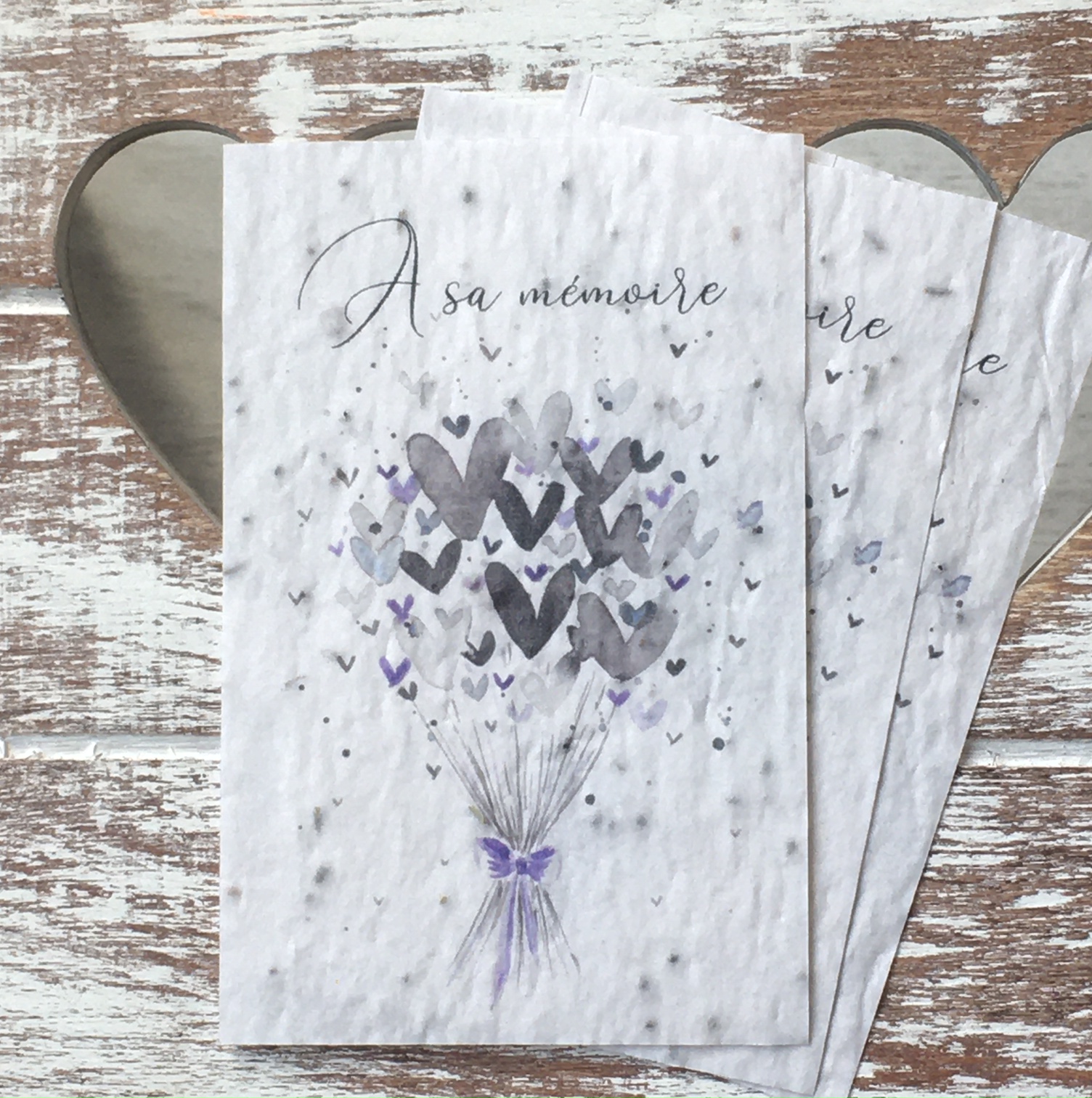 Lot de 10 mini cartes « A sa mémoire » - graines de fleurs sauvages