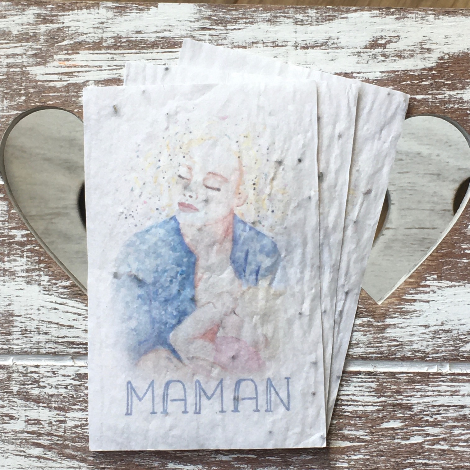 Lot de 10 mini cartes « Maman » - fleurs sauvages