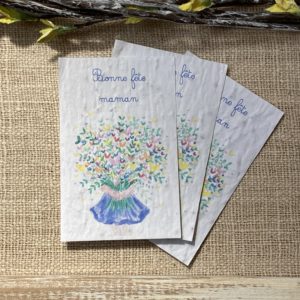 Bonne fête maman bouquet – lot de 10 mini cartes – coquelicot bio