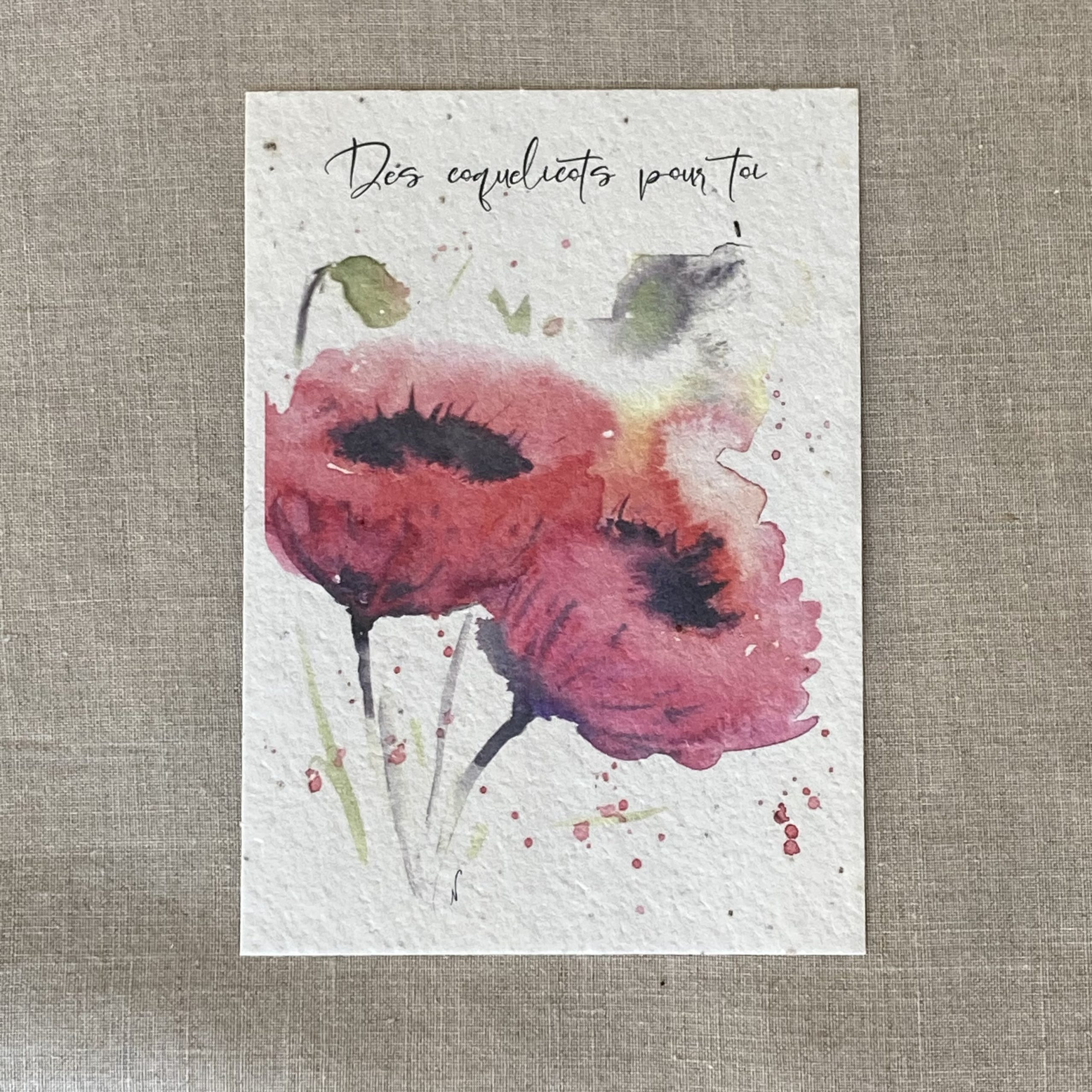 Des coquelicots pour toi - Carte à planter A6