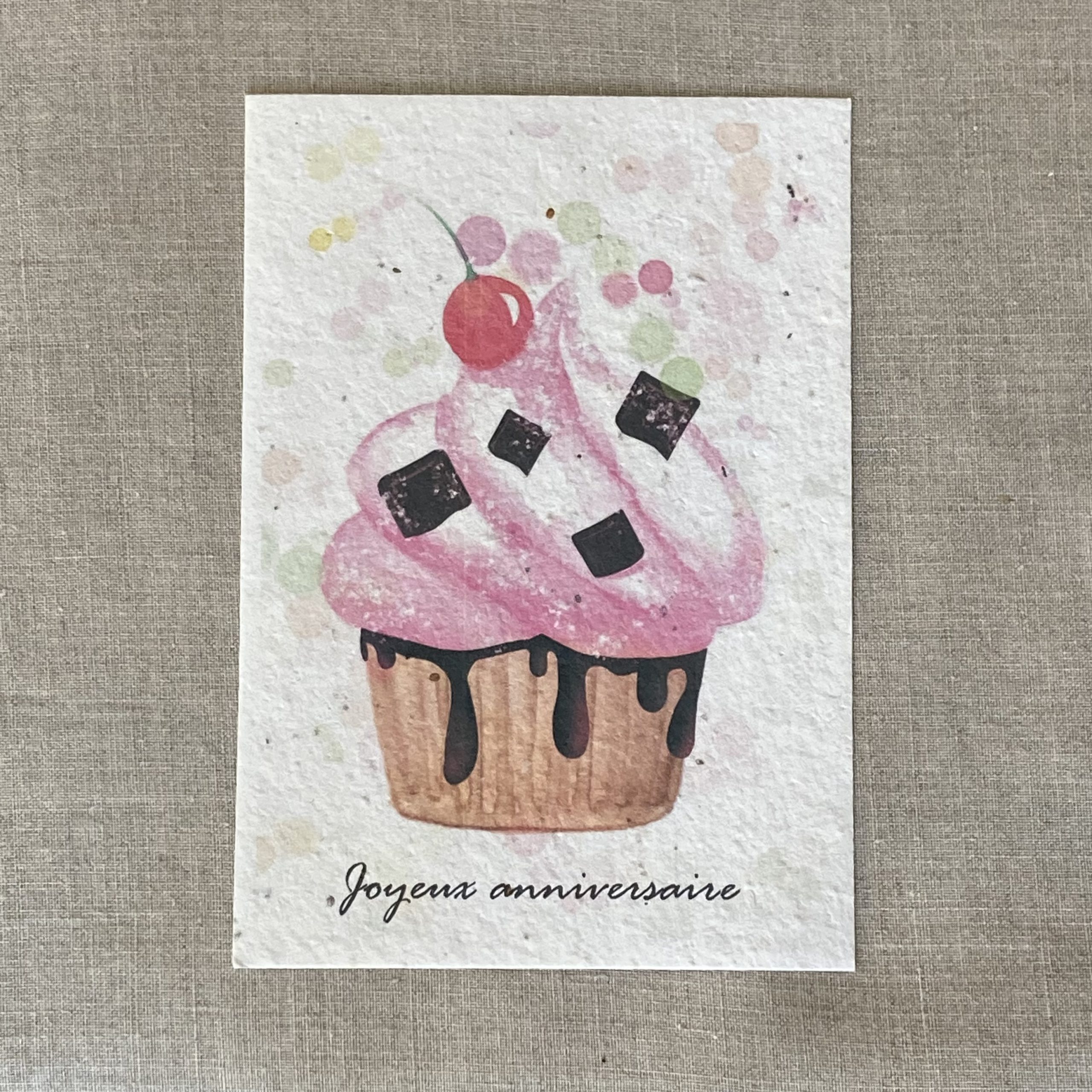 Cupcake gourmand - Carte à planter A6
