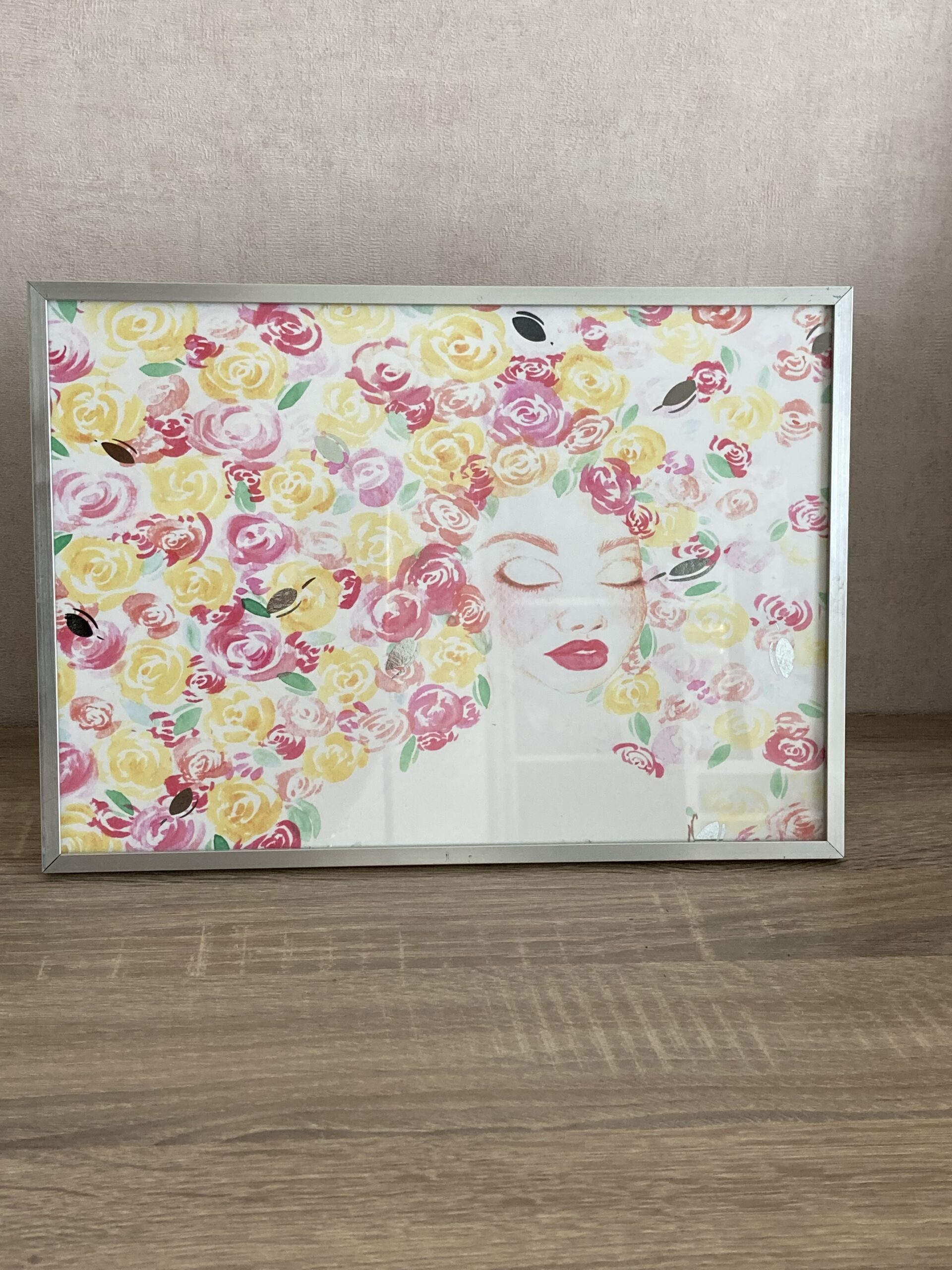 Rose affiche scintillante